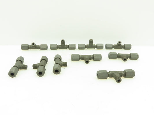 Parker Steel Male Branch Tee Flareless Compression 1/4" Tube  1/8" NPT LOT OF 10