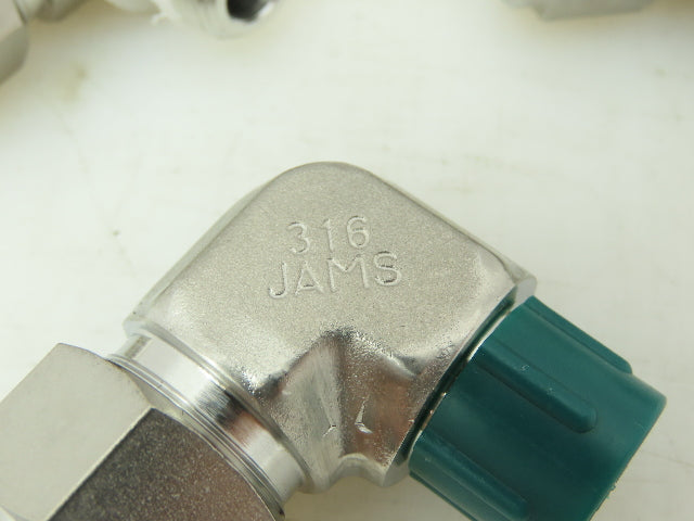 Parker Stainless 90° Male Elbow Compression Fitting  5/8" Tube 3/8" NPT Lot of 3