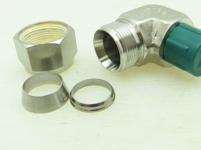 Parker Stainless 90° Male Elbow Compression Fitting  5/8" Tube 3/8" NPT Lot of 3