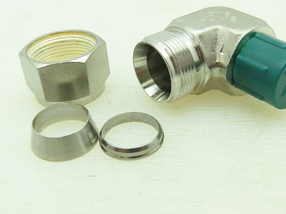 Parker Stainless 90° Male Elbow Compression Fitting  5/8" Tube 3/8" NPT Lot of 3