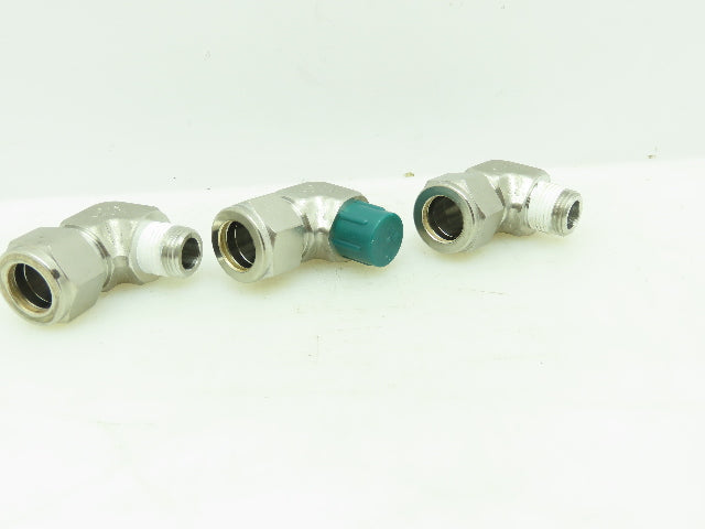 Parker Stainless 90° Male Elbow Compression Fitting  5/8" Tube 3/8" NPT Lot of 3