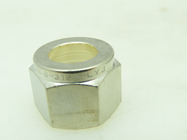 Yor-Lok 316 SS Stainless Compression Flare Fitting Nut 1/2" Tube  LOT OF 9