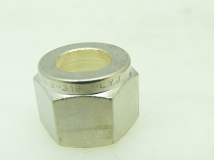 Yor-Lok 316 SS Stainless Compression Flare Fitting Nut 1/2" Tube  LOT OF 9