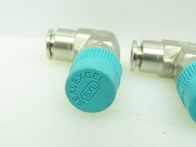 SealExcel Stainless Push In 90° Male Swivel Elbow 6mm Tube x 1/4" BSPT Lot of 10