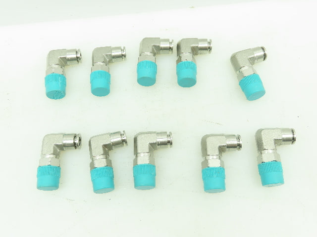 SealExcel Stainless Push In 90° Male Swivel Elbow 6mm Tube x 1/4" BSPT Lot of 10