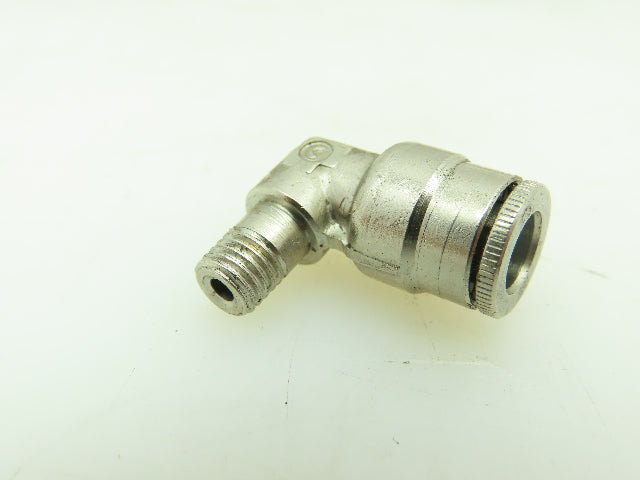 Nickel/Brass Push In 90° Male Elbow Air Fitting  1/4" Tube x 1/4" UNF Lot of 9