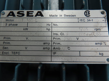 ABB Asea MBT 160L  20hp 15kw 1765rpm 230/460v 3ph Motor