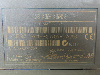 Siemens 6ES7361-3CA01-0AA0 Interface Module Simatic S7-300