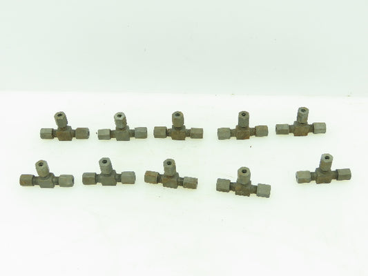 Voss Steel Flareless Metric  Union Tee Compression Fitting 4mm Tube  LOT OF 10