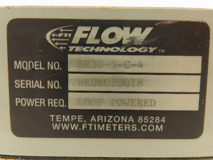 Flow Technology BR30-5-C-4 Rate/Totalizer Loop Powered w/4-20mA NEMA 4 Enclosure