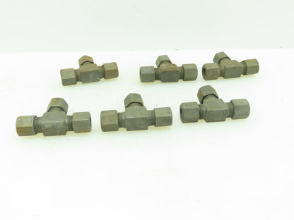 VOSS Steel Flareless Metric Union Tee Compression Fitting 8mm Tube  LOT OF 6