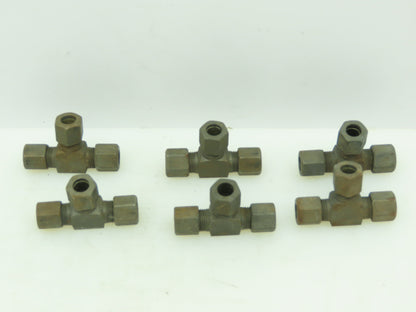VOSS Steel Flareless Metric Union Tee Compression Fitting 8mm Tube  LOT OF 6