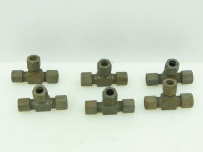 VOSS Steel Flareless Metric Union Tee Compression Fitting 8mm Tube  LOT OF 6