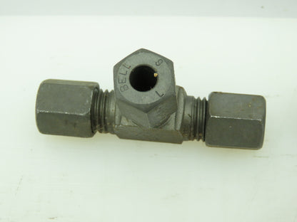 Bell Steel Flareless Metric Union Tee Compression Fitting 6mm Tube  LOT OF 10