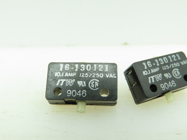 ITW 16-130121 Microswitch Subminiature Pin Plunger 125/250VAC 10.1-Amp LOT OF 2