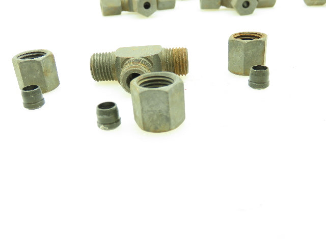 VOSS Steel Flareless Metric Union Tee Compression Fitting 6mm Tube  LOT OF 10