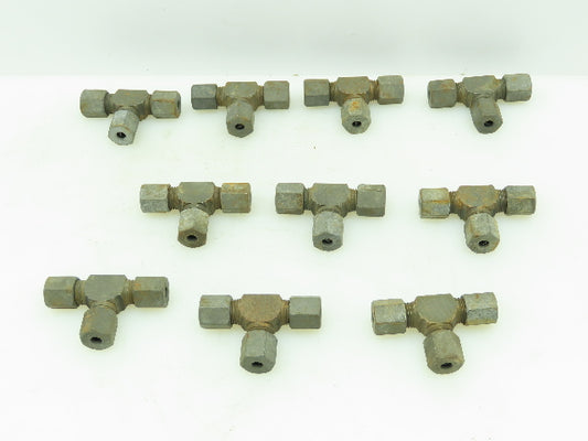 VOSS Steel Flareless Metric Union Tee Compression Fitting 6mm Tube  LOT OF 10
