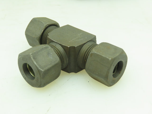 VOSS S12 Steel Flareless Metric Union Tee Compression Fitting 12mm Tube LOT OF 5
