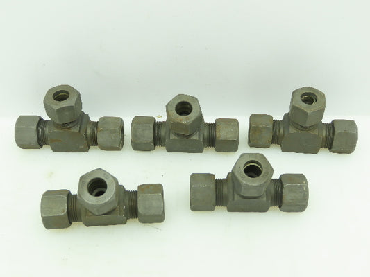VOSS S12 Steel Flareless Metric Union Tee Compression Fitting 12mm Tube LOT OF 5