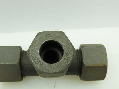 VOSS S16 Steel Flareless Metric Union Tee Compression Fitting 16mm Tube LOT OF 4