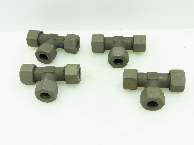 VOSS S16 Steel Flareless Metric Union Tee Compression Fitting 16mm Tube LOT OF 4
