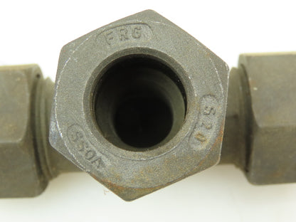VOSS S20 Steel Flareless Metric Union Tee Compression Fitting 16mm Tube LOT OF 4