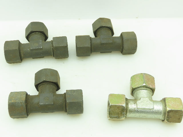 VOSS S20 Steel Flareless Metric Union Tee Compression Fitting 16mm Tube LOT OF 4