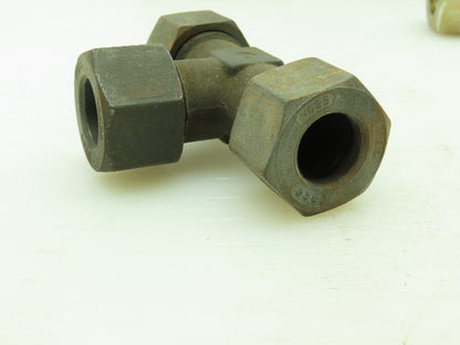 VOSS S20 Steel Flareless Metric Union Tee Compression Fitting 16mm Tube LOT OF 4