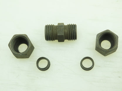 VOSS Steel Flareless Metric Straight Union Compression Fitting 8mm Tube LOT of 6