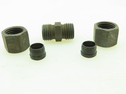 VOSS Steel Flareless Metric Straight Union Compression Fitting 8mm Tube LOT of 6