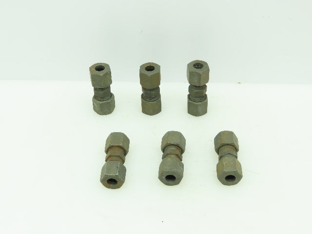 VOSS Steel Flareless Metric Straight Union Compression Fitting 8mm Tube LOT of 6