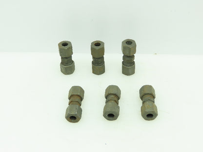 VOSS Steel Flareless Metric Straight Union Compression Fitting 8mm Tube LOT of 6