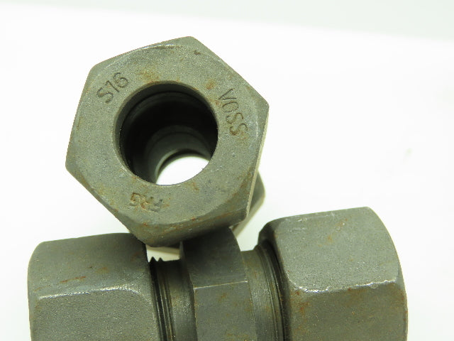 VOSS Steel Flareless Metric Straight Union Compression Fitting 16mm Tube LOT of5