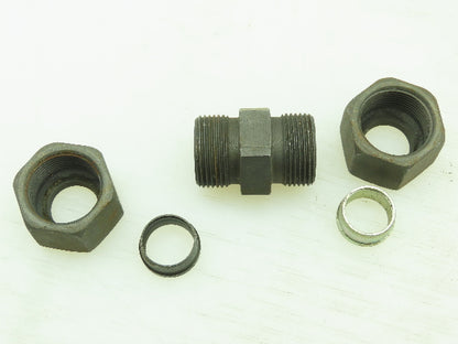 VOSS Steel Flareless Metric Straight Union Compression Fitting 16mm Tube LOT of5