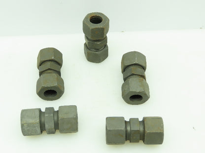 VOSS Steel Flareless Metric Straight Union Compression Fitting 16mm Tube LOT of5
