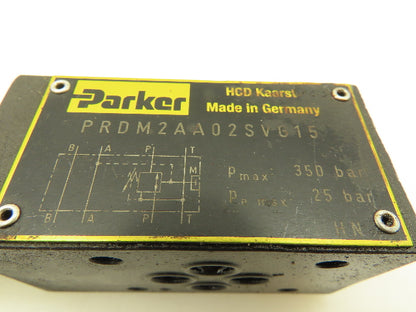 Parker D51VP071C PRDM2AA02SVG15 Hydraulic Valve 350 BAR w/D 51 Ser Cover Plate