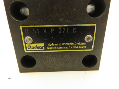 Parker D51VP071C PRDM2AA02SVG15 Hydraulic Valve 350 BAR w/D 51 Ser Cover Plate