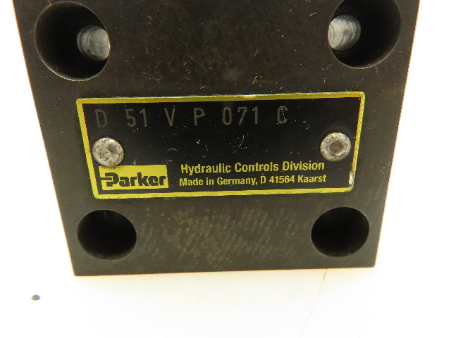 Parker D51VP071C PRDM2AA02SVG15 Hydraulic Valve 350 BAR w/D 51 Ser Cover Plate