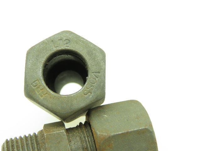 VOSS Steel Flareless Metric Straight Male Connector 12mm Tube 3/8 BSPT Lot of 10