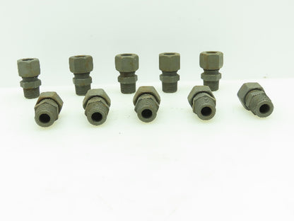 VOSS Steel Flareless Metric Straight Male Connector 12mm Tube 3/8 BSPT Lot of 10