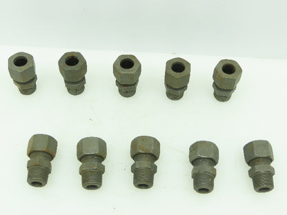 VOSS Steel Flareless Metric Straight Male Connector 12mm Tube 3/8 BSPT Lot of 10