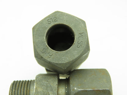 VOSS Steel Flareless Metric Straight Male Connector 12mm Tube  3/8 BSPT Lot of 6