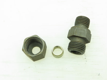 VOSS Steel Flareless Metric Straight Male Connector 8mm Tube x 1/4 BSPP Lot of 6