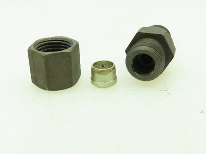 VOSS Steel Flareless Metric Straight Male Connector 8mm Tube x 1/4 BSPP Lot of 6