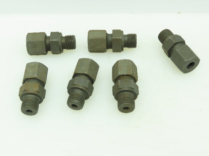 VOSS Steel Flareless Metric Straight Male Connector 8mm Tube x 1/4 BSPP Lot of 6