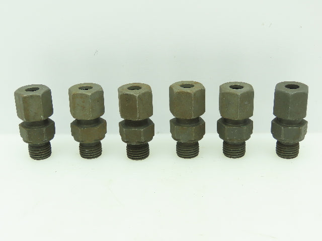 VOSS Steel Flareless Metric Straight Male Connector 8mm Tube x 1/4 BSPP Lot of 6