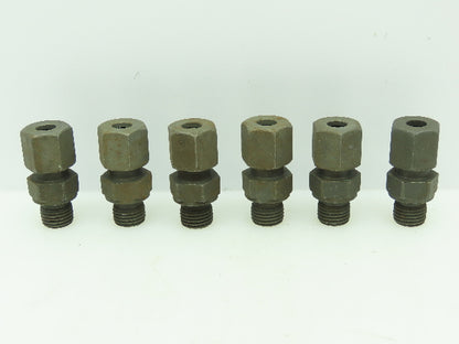 VOSS Steel Flareless Metric Straight Male Connector 8mm Tube x 1/4 BSPP Lot of 6