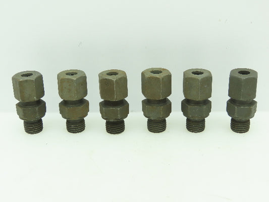 VOSS Steel Flareless Metric Straight Male Connector 8mm Tube x 1/4 BSPP Lot of 6