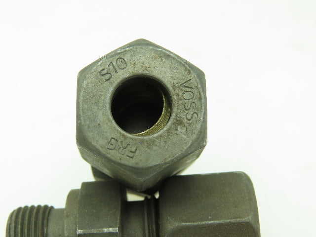 VOSS Steel Flareless Metric Straight Male Connector 10mm Tube  3/8 BSPP Lot of 5