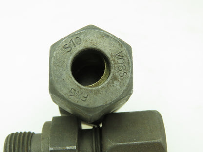 VOSS Steel Flareless Metric Straight Male Connector 10mm Tube  3/8 BSPP Lot of 5